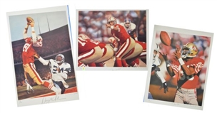 Daniel M Smith Lot of Seven Player Signed Lithos with  Montana and Payton.